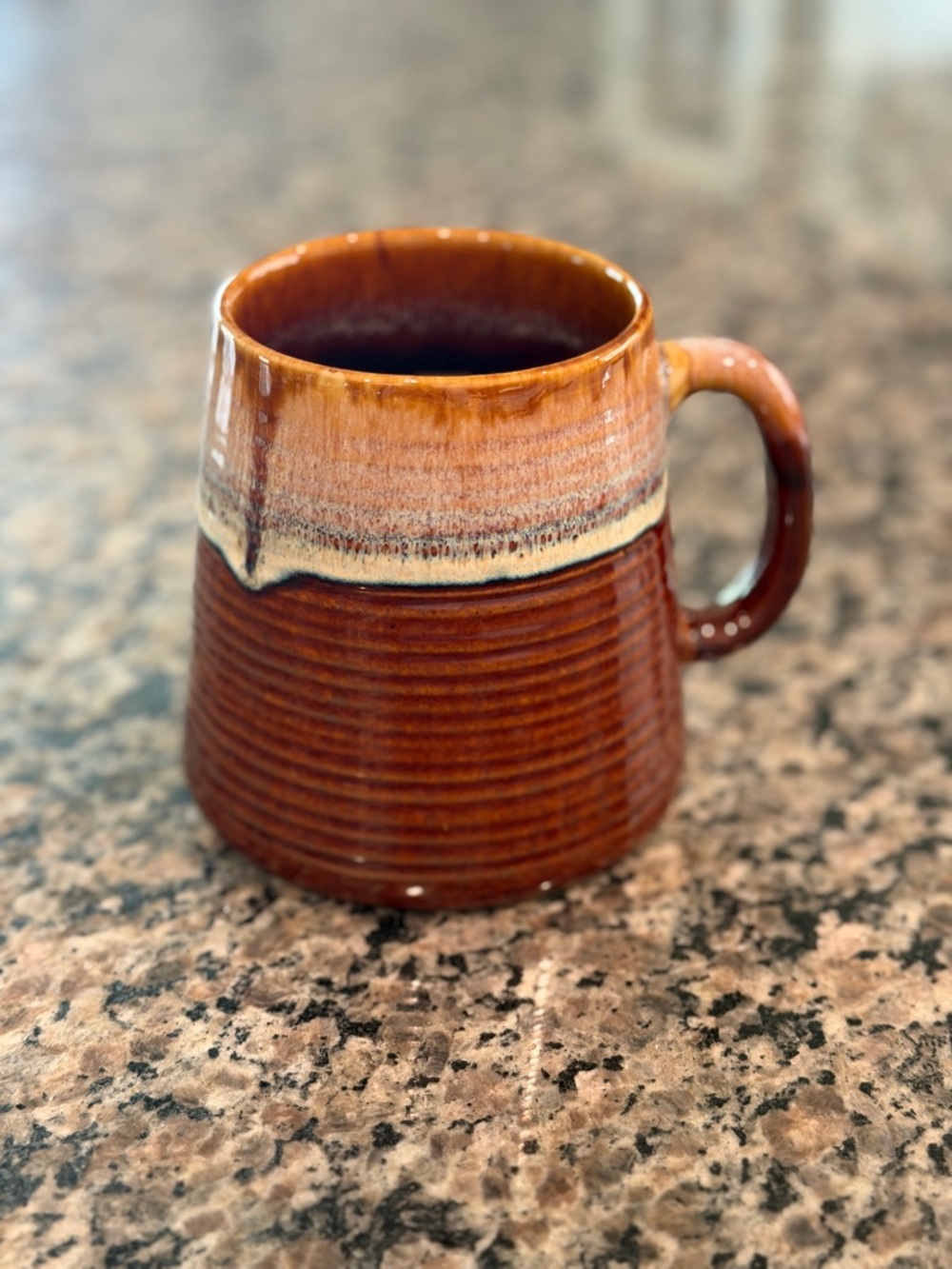 Barcela Portugal Ceramic Brown Glazed Coffee Mug like new slightly oversized